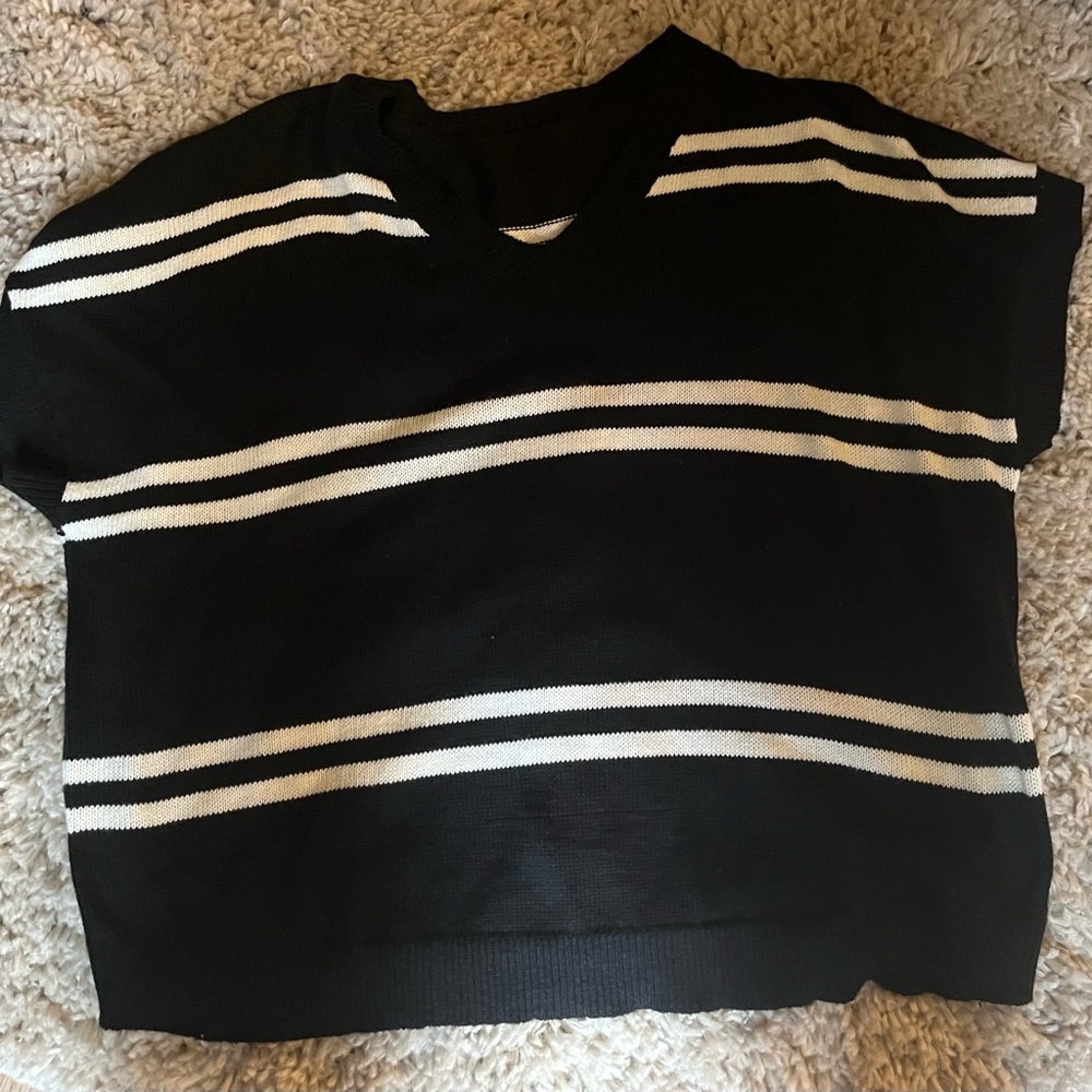 Black and White Striped Sweater